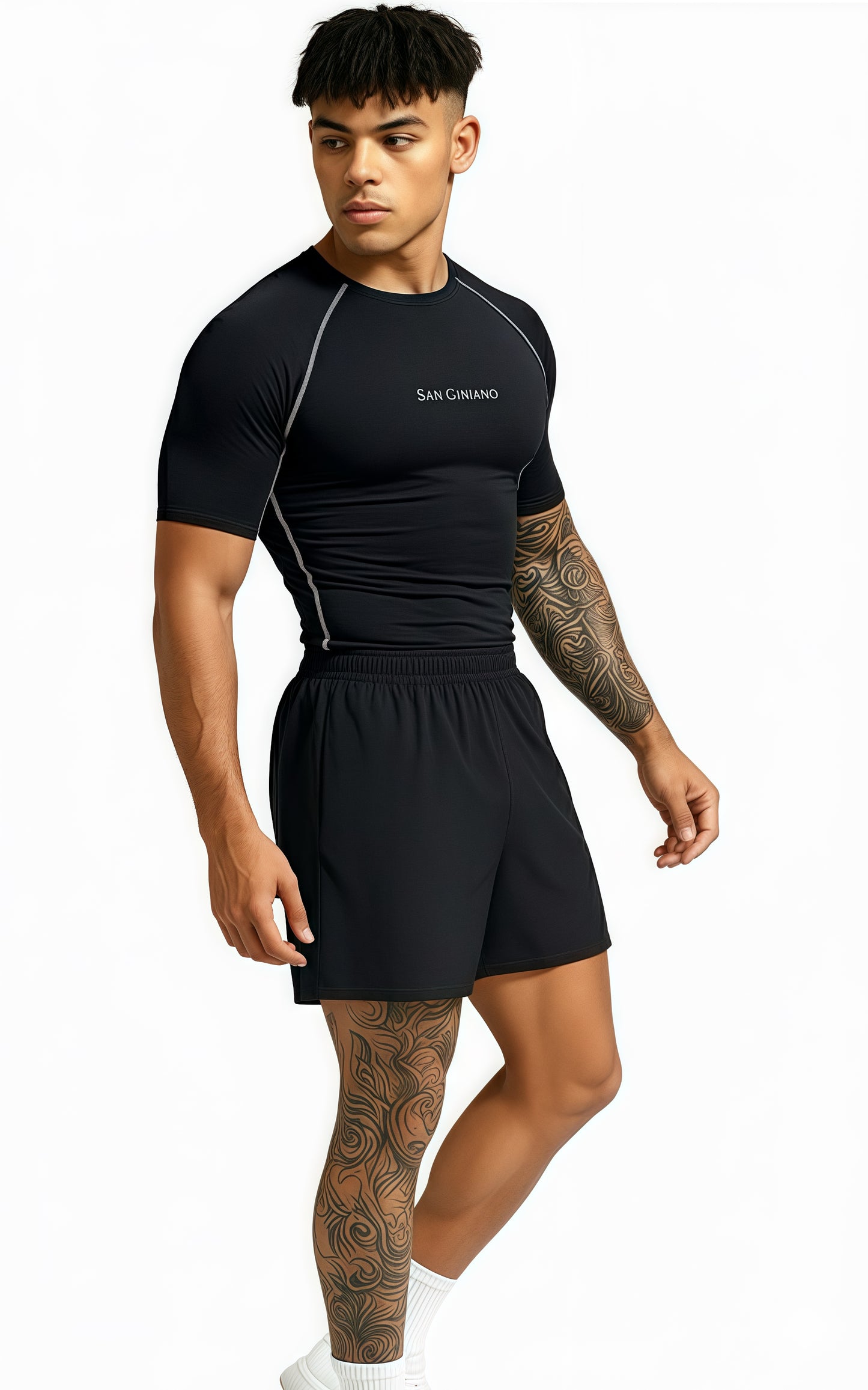 San Gimiano AeroSkin Black Compression T-Shirt