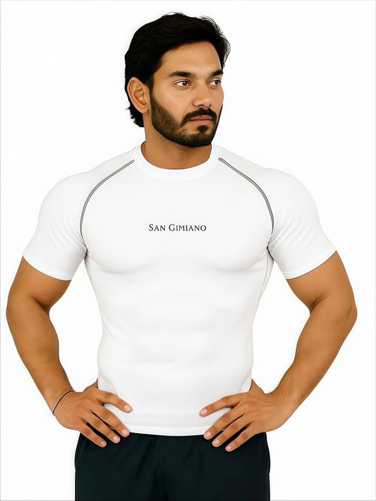 San Gimiano Aeroskin White Compression T-Shirt