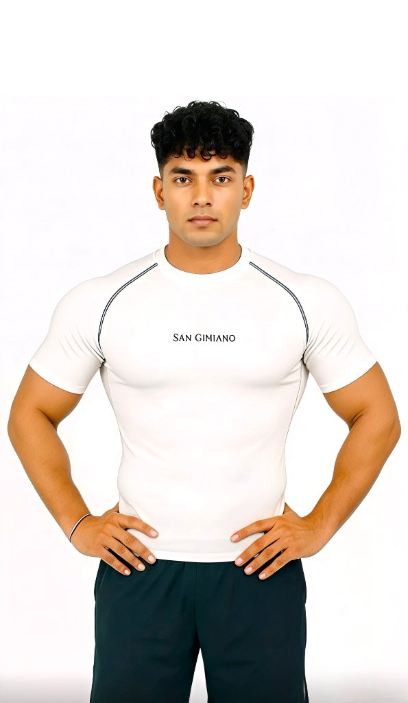 San Gimiano Aeroskin White Compression T-Shirt