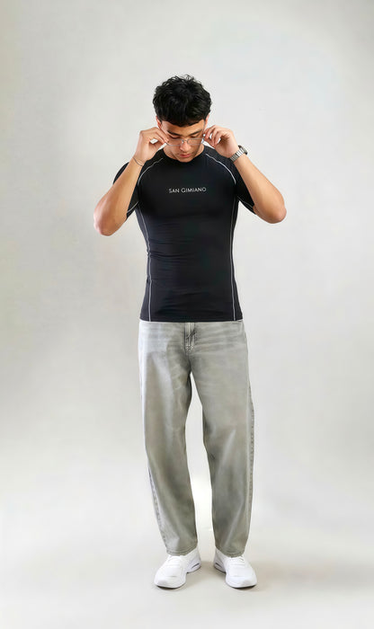 San Gimiano AeroSkin Black Compression T-Shirt