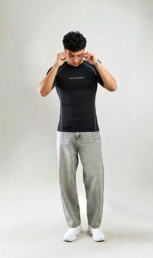 San Gimiano AeroSkin Black Compression T-Shirt