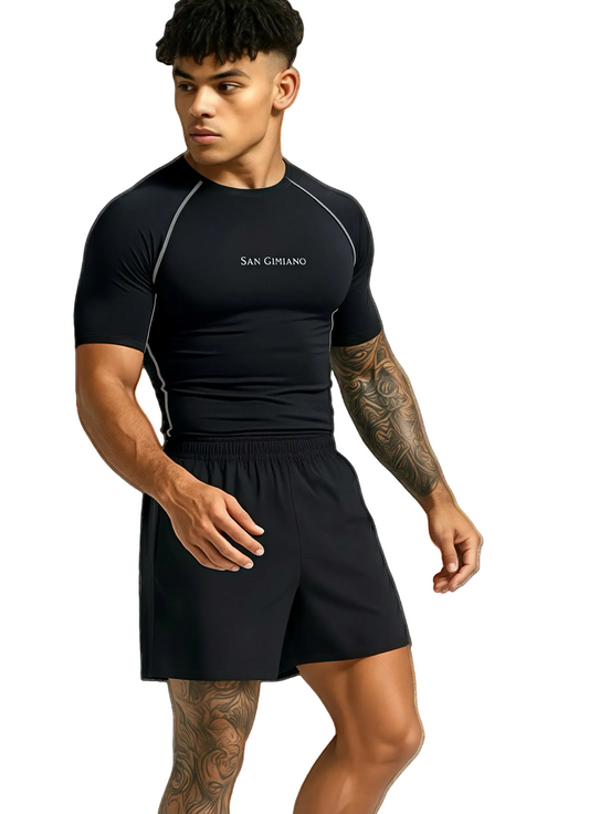 San Gimiano AeroSkin Black Compression T-Shirt