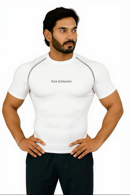 San Gimiano Aeroskin White Compression T-Shirt