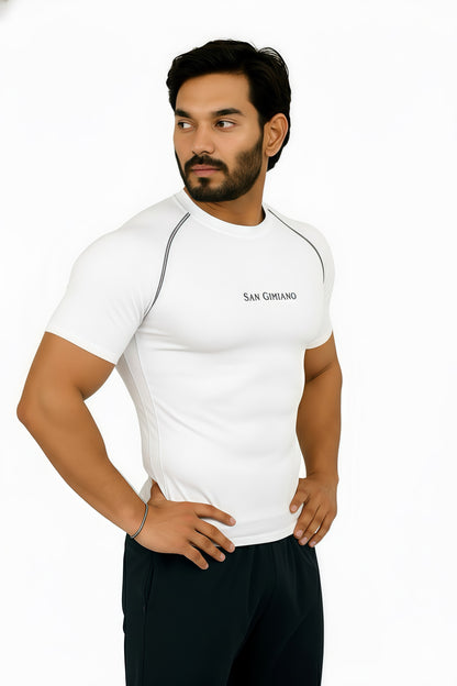 San Gimiano Aeroskin White Compression T-Shirt