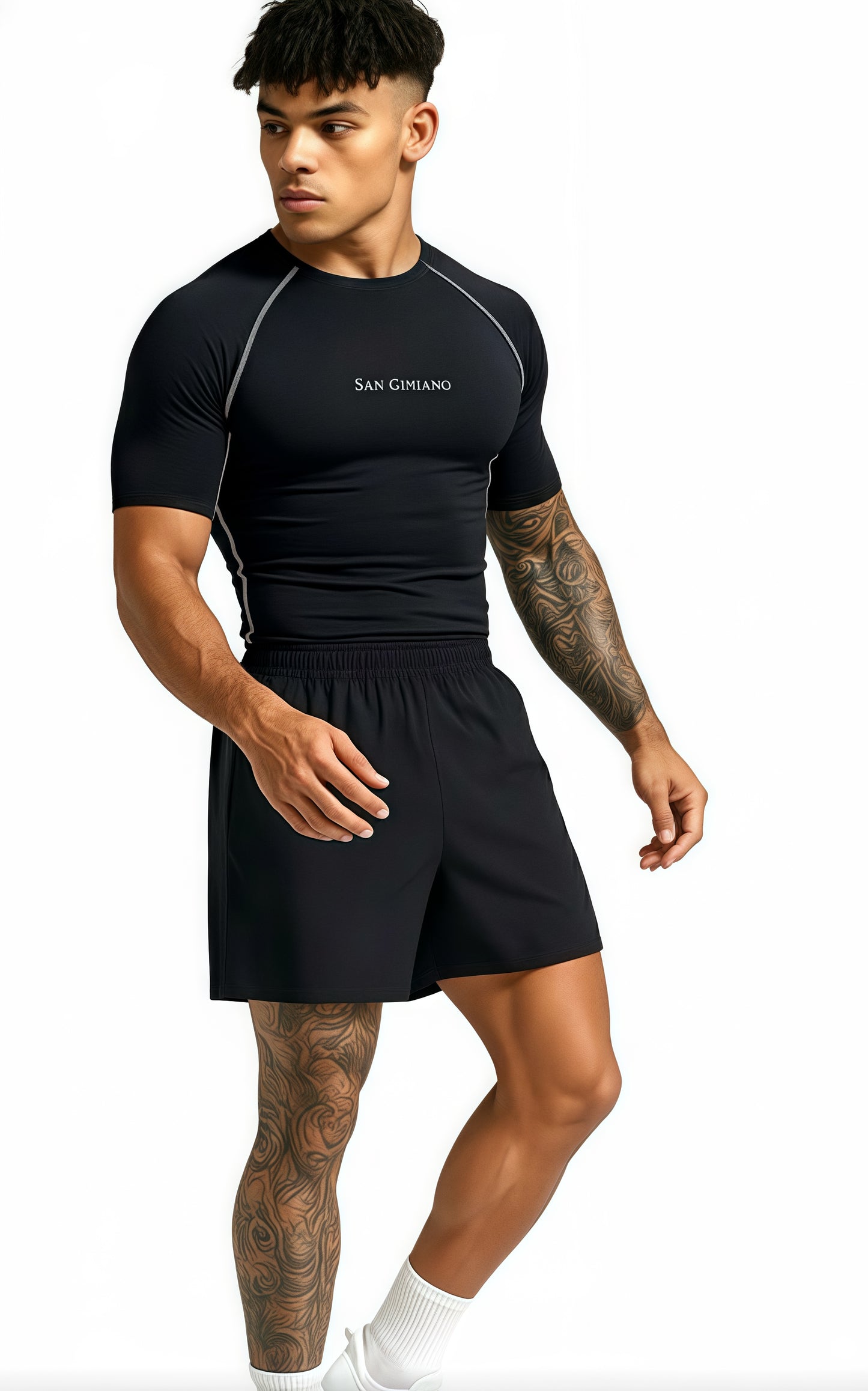 San Gimiano AeroSkin Black Compression T-Shirt