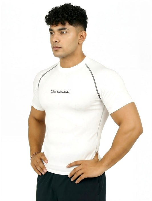 San Gimiano Aeroskin White Compression T-Shirt