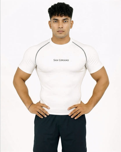 San Gimiano Aeroskin White Compression T-Shirt