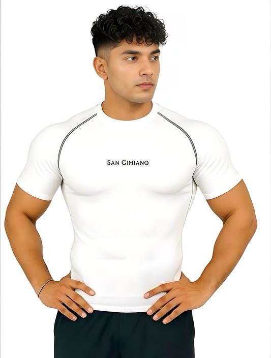 San Gimiano Aeroskin White Compression T-Shirt