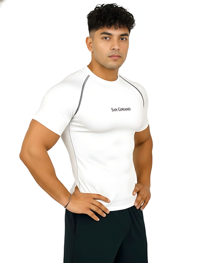 San Gimiano Aeroskin White Compression T-Shirt